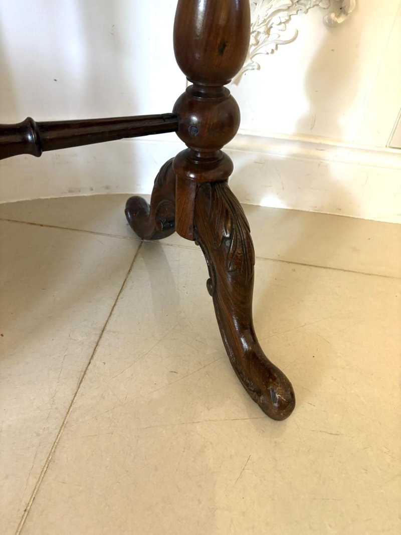 Unusual Oval Antique Victorian Quality Padauk Wood Lamp Table - Image 11